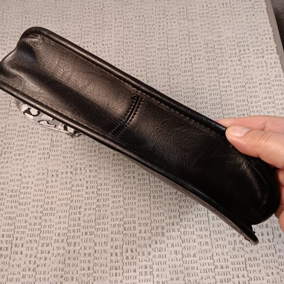 Ahdorned cheetah print guitar strap black faux leather convertible bag purse - Picture 4 of 14